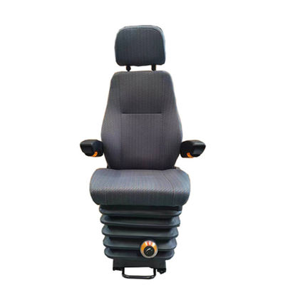 kopen Zwarte linne PU draaibare treinchauffeursstoel met mechanische ophanging en schuifrail online manufacture