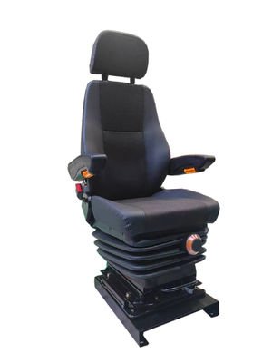kopen Zwarte PU locomotiefstoel Draaibare spoorweg Air Ride stoelen met schuifrail online manufacture